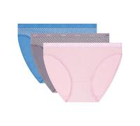 DIM Damen Slip Les Pockets Baumwolle x3 | Mehrfarbiger Slip-Satz | Komfort Baumwolle & Elastan | Weicher Bund | Täglicher Stil | DIM Damen Slip-Satz Les Pockets Baumwolle x3
