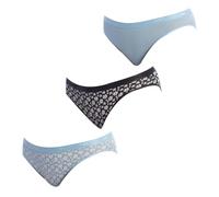 DIM Damen Slip Les Pockets Baumwolle x3 | Mehrfarbiger Slip-Satz | Komfort Baumwolle & Elastan | Weicher Bund | Täglicher Stil Damen Slip-Satz Les Pockets Baumwolle x3 Lot Sunday Bloom S