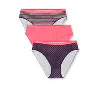 DIM Damen Slip Les Pockets Baumwolle x3 | Mehrfarbiger Slip-Satz | Komfort Baumwolle & Elastan | Weicher Bund | Täglicher Stil | DIM Damen Slip-Satz Les Pockets Baumwolle x3 Lot Pretty Rose XL