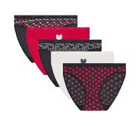 DIM Damen Slip Les Pockets Baumwolle x5 | Mehrfarbiger Slip-Satz | Komfort Baumwolle & Elastan | Weicher Bund | Täglicher Stil Lot Cherry D'Amour M