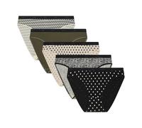 DIM Damen Slip Les Pockets Baumwolle x5 | Mehrfarbiger Slip-Satz | Komfort Baumwolle & Elastan | Weicher Bund | Täglicher Stil Mehrfarbig XS