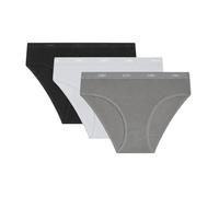 DIM Damen Slips 3er Pack | Les Pockets Ecodim | Baumwolle & Elasthan | Komfortbund | Mehrfarbig | Unsichtbar unter der Kleidung Schwarz/Weiß/Grau S