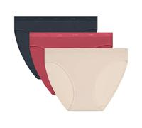 DIM Damen Slips 3er Pack | Les Pockets Ecodim | Baumwolle & Elasthan | Komfortbund | Mehrfarbig | Unsichtbar unter der Kleidung Beige Ivoi/Silky RSE/Gr Granit M