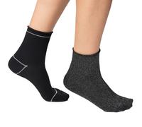 DIM Damen Sneaker Socken aus Baumwolle All Over Lurex 2er Pack 37|38|39|40|41 2 Stk.
