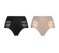 Dim Diam's Control Damen Slip Medium Flacher Bauch-Effekt x2 Schwarz/Haut S