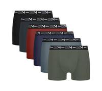 Dim Herren Baumwolle, Stretch, atmungsaktiv, optimaler Halt, 6 Stück Boxershorts, Schwarz/Grau/Grün/Blau/Rot, XL (6er Pack)