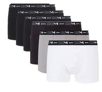 DIM Herren Boxer 6er Pack | Atmungsaktive Stretch-Baumwolle | Optimaler Halt | Ohne Etikett Schwarz/Grau/Weiß/Schwarz/Schwarz/Schwarz 3XL