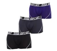 DIM Herren Boxer Sport - 3er-Pack | Atmungsaktive, schnell trocknende Mikrofaser | Thermoregulation & Optimaler Halt. Schwarz/Berliner Blau/Cyanblau L