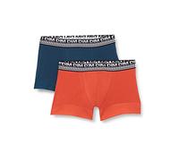 Dim Herren Boxer Stay and Fit 3D Flex Baumwolle x2 Blau Klein/Orange Perlmutt L
