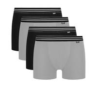 DIM Herren Boxershorts 4er Pack | Ecodim Cotton Stretch | Dauerhafter Komfort und optimaler Halt | Klassischer Gürtel. Schwarz/Grau L