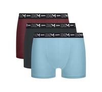 Dim Herren Coton Stretch Respirant Maintien Optimal X3 Boxershorts, Mayablau/Granitgrau/Trüffelrot, XL (3er Pack)