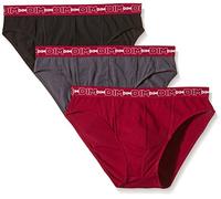 DIM Herren Slip 3er Pack | Bequeme Stretch-Baumwolle | Optimaler Halt | Ohne Etikett Bleigrau/Rot Chili/Schwarz XXL