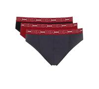 DIM Herren Slip 3er Pack | Bequeme Stretch-Baumwolle | Optimaler Halt | Ohne Etikett Bleigrau/Rot Chili/Schwarz 3XL