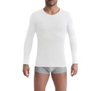 DIM Herren - Thermal R-Neck Long Sleeve T-Shirt x1 | Majority Cotton | Warme und weiche Unterwäsche | Melierter Look | Öko-Tex Zertifikat Weiß L