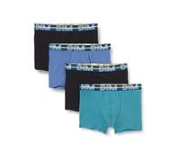 DIM Homme - Boxershorts Style Powerful Cotton Stretch x4 | Farbiger Grafikgürtel | Optimaler Komfort | Weiche, dehnbare Baumwolle Hyazinthblau/Grün Viride/Schwarz/Schwarz XL