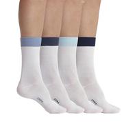 DIM Homme - Ecodim Style halbhohe Socken x4 | Weiche gekämmte Baumwolle | Zeitlose Farben | OEKO-TEX zertifiziert. Weiß bord camaieu blau 40-45