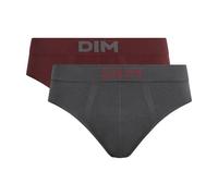 Dim Herren Seamless Micro X2 Slip, Quartzgrau/Kaltes Burgunderrot, L (2er Pack)