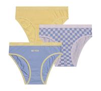 DIM Mädchen - Les Pockets Slips aus Baumwolle x3 | Ultraweich & Bequem | Elastischer Bund | Farbige Motive Damier Lot 10 Jahre