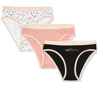 DIM Mädchen - Les Pockets Slips aus Baumwolle x3 | Ultraweich & Bequem | Elastischer Bund | Farbige Motive Stars/Schwarz/Rosa 12 Jahre