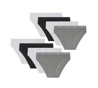 DIM Mädchen - Slip Les Pockets Ecodim Baumwolle x8 | Ultraweich & Stretch | Lustige Motive | Täglicher Komfort Weiß/Grau/Schwarz/Weiß 14 Jahre