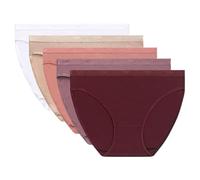 Dim Slip Les Pockets Ecodim Baumwolle Weich Damen x5, Rubin/Lila/Rosa/New Skin/Weiß, S