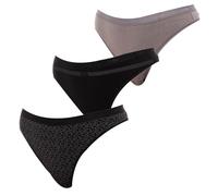 Dim String Damen Les Pockets Farben & Muster x3 Lot Schwarz Logo S