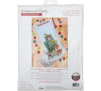 Dimensions 70-09621 Kreuzstich-Set, Waldtierstrümpfe, 40,6 cm lang, 14 Cnt hellblauer Aida, 6-teilig