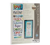Dimensions D70-35345 Kit Love Is Art Counted Cross Stitch, Baumwolle, 15 x 45cm