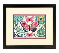 Dimensions D70-65178 Kreuzstich-Set Butterfly Dream, 14-fädig, elfenbeinfarbenes Aida-Tuch, 17,8 x 12,7 cm Counted Cross Stitch Kit, Metall, 17 x 12cm