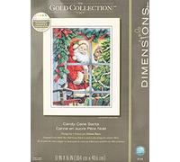 Dimensions Gezählter Kreuzstick Set, Gold Candy Cane Santa, c1