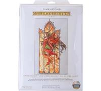 Dimensions Gold Collection Kreuzstich-Set, Motiv: Tanzende Herbstfee, 25,4 x 43,2 cm, 18 cnt, elfenbeinfarbener Aida-Stoff, 7-teilig