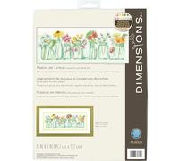 Dimensions Kreuzstich-Set Mason Jar Lineup 70-35310 – Aida 14, Zahlenangaben, 46×18 cm Erwachsene