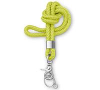 Dinalu Neck Lanyard silber, Halskette-Schlüssel-Band, Schlüssel-Anhänger lang, Schlüssel-Kette, Umhängeband mit Ring und Karabiner für Schlüssel, shining yellow, gelb