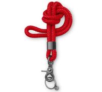 Dinalu Schlüssel-Band mit Karabiner, Universalkette für Schlüsselbund, Schlüssel-Anhänger-Lang, Neck Lanyard - Schwarzes Metall, Hot Red
