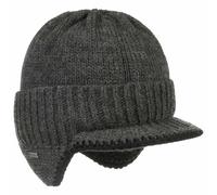 McBURN Dinder Peak Pull-On Hat Damen/Herren - Made in Italy Wintermütze Wollmütze Herrenmütze mit Futter, Futter Winter Herbst-Winter - S/M (54-57 cm) anthrazit