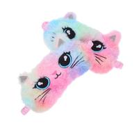 DINHEAROM 2stücke Süße Tier Schlafmaske Weiche Plüsch Augenbinde Für Mädchen Und Niedliche Katzen Augenschutzmaske Für Entspannende Nickerchen Und