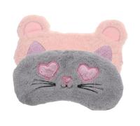 DINHEAROM 2stücke Tragbare Plüsch Schöne Tier Augenklappen Augen Masken Schlaf Masken Eye Shades Für Reisen Büro Auto Zuhause Schlafzimmer Schlafmasken Augenabdeckungen Für Erwachsene