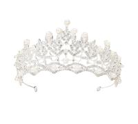 DINHEAROM Elegante Brautkrone mit Perlen und Strass Stilvolles Haarschmuck für Damen Leichtes und Langlebiges Tiara Haarband für Hochzeit und Brautkleid