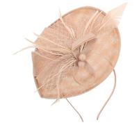 DINHEAROM Federblumen Haarband mit Schleier Party Kopfschmuck für Frauen und Mädchen Zartes Netz Stirnband für Hochzeiten und Besondere Anlässe