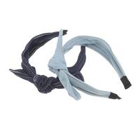 DINHEAROM Jeans Stirnband mit Großer Schleife Breites Haarband für Damen Weiches Innenfutter Dekorativer Haarschmuck für Alltag und Mottoparty