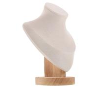 DINHEAROM Ring Präsentationsständer aus Holz mit Stoffüberzug, 19cm großer Schmuckständer für Halsketten und Ohrringe, Ideal für Boutique und Kunsthandwerks Verkaufsstände