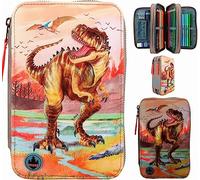 Dino World 12381 3-Fach Federtasche LED Khakibraun