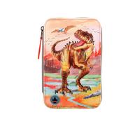 Dino World 3-Fach Federtasche LED Khakibraun inkl. Stifte