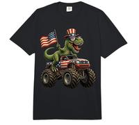 Dinosaur T Rex 4th of July Monster Truck Patriotic Kids Boys Comfort Colors Adult Heavyweight T-Shirt