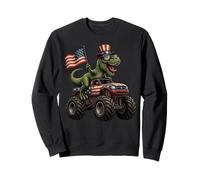 Dinosaur T Rex 4th of July Monster Truck Patriotic Kids Boys Sweatshirt