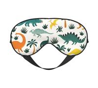Dinosaurier und tropische Blätter Schlafmaske, Augenmasken zum Schlafen, doppelseitig, Schlafmasken für Damen und Herren, Verdunkelung Augenabdeckungen zum Schlafen, Reisen
