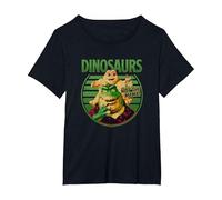 Dinosaurs Not The Mama! Baby & Earl Sinclair Big Retro Logo T-Shirt, Damen Große Größen, Schwarz, 4X