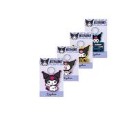 Dinotoys Sanrio Schlüßelanhänger Kompatibel für Hello Kitty oder Kuromi 2D Keychain aus PVC mit Schlüsselring, 4er Pack, Geschenk für Kinder und Erwachsene (Version 2 (4 Stück))