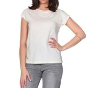 Diona A Lockeres T-Shirt mit hochgekrempelten Ärmeln, Ivory, L