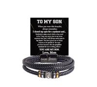 DIOWUS Armband mit Aufschrift "To My Son/Grandson", Unendlichkeitsknoten, schwarzes geflochtenes Leder, für immer miteinander verbunden, inspirierendes Armband, graviert, "Love You Forever